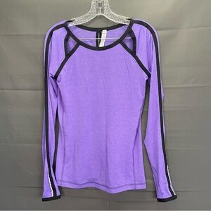 Purple LULULEMON runners top long sleeve with venting holes and reflectors